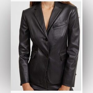 Theory Leather Classic Shrunken Jacket - Black, size 00